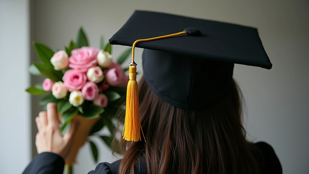 Close-up view of graduation cap showing tassel positioned on right side before ceremonial movement